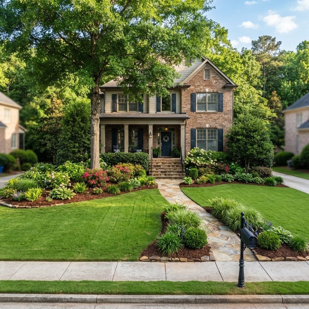 Front-yard refresh with fresh beds & shrubs